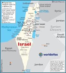 The largest city is gaza. Map Of Palestine Palestinian Maps And Information Gaza Strip West Bank World Atlas
