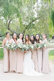 Get airy in these garden wedding dresses that will be right at home in a spring garden wedding. Romantic Descanso Gardens Wedding Showit Blog Champagne Bridesmaid Dress Mismatched Neutral Bridesmaid Dresses Champagne Bridesmaid Dresses