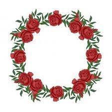 Red Rose Floral Wreath Circle Border Wreath Clipart Border Circle Png And Vector With Transparent Background For Free Download Blumen Rander Blumen Rosa