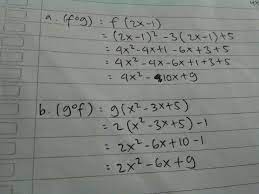3x − 2 ( x − 1) = diketahui : Diketahui Fungsi F X X 3x 5 Dan G X 2x 1 Tentukan A F O G B G O F Brainly Co Id