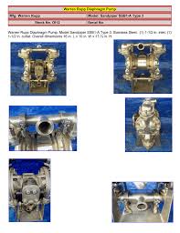 Warren Rupp Diaphragm Pump Mfg Warren Rupp Model Sandpiper