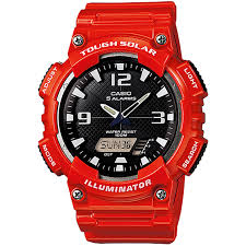 AQS810WC-4AV | Analog-Digital Red Orange Watch | CASIO