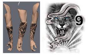Lion Forearm Half Sleeve Black White Half Sleeve Tattoos Sketches Lion Tattoo Sleeves Half Sleeve Tattoos For Guys