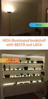ikea illuminated bookshelf let there be light ikea hackers led strips diy ikea bookshelves