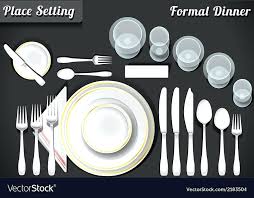 Formal Place Setting Dinner Table Uk For Set Of Royalty Free Vector Image Home Improvement Wonderful Dinner Table Setting Table Etiquette Formal Place Settings