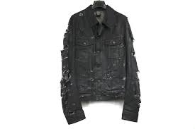 Ss04 Dior Homme Strip Waxed Destroyed Denim Jacket Blouson Hedi Slimane 46 48 Destroyed Denim Jacket Jackets Mens Outfits