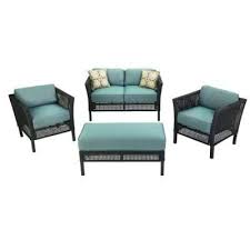 Hampton Bay Fenton 4 Piece Patio Seating Set With Peacock And Java Patio Cushion D9131 4pckd The Home Dep Patio Seating Sets Patio Cushions Patio Furnishings