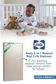 Sealy 2 In 1 Natural Rest 2 Stage Crib And Toddler Mattress Soy Memory Foam Firmer Infant Side Walmart Com Baby Mattress Toddler Mattress Toddler Bed Mattress