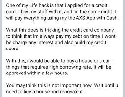 I'm close to setting up my first bank account, and i've been wondering whether or not i should use credit (or if i even. One Of My Friends Posted This On Facebook Is This True If So What Should I Look For In A Good Credit Card Singaporefi