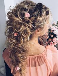 The long polished curls cascading below look amazing. 20 Soft And Sweet Wedding Hairstyles For Curly Hair 2020