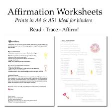Affirmation Worksheets Manifestation Law Of Attraction Motivational Affirmations Printable Worksheet Digital Download Affirmations Money Affirmations Positivity