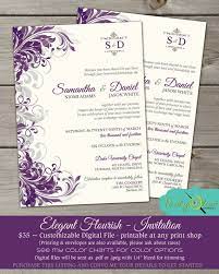 Diy Invitations Purple And Grey Purple Gray Flourish Wedding Invitation Shower Reh Purple Wedding Invitations Wedding Invitations Wedding Invitations Diy