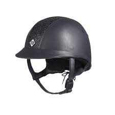 charles owen ayr8 plus helmet leather look sparkly navy