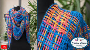 Live Zincir Isi Teknigi Ile Ekose Sal Yapimi Check Shawl With Chain W Krose Tig Isleri Orme Atkilar