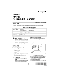 Turn off during occupied periods is a manual fan override from on to auto. 62 0223 1 Tb7220u Ultrastat Programmable Thermostat Manualzz
