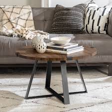 You added urban metal wrap dark walnut console table to your favorites! Carbon Loft Barnett Round Metal Wrap Coffee Table On Sale Overstock 21234443