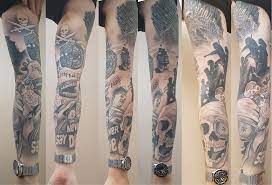 My Goonies Finished Full Sleeve By Pete The Thief Black Lantern Southampton Uk Full Sleeve Tattoos Sleeve Tattoos Tattoos