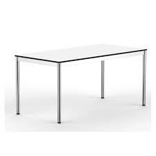 Schreibtisch skandi holzdekor/eiche massiv weiß/eichefarben schubladen kabeldurchlass maße ca. Schreibtisch T1 Inox Weiss Chrom Jetzt Ab 279 Euro Lieferbar