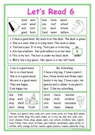 Let S Read 6 Worksheet Free Esl Printable Worksheets Made By Teachers Remedial Reading Phonics Reading Reading Fluency