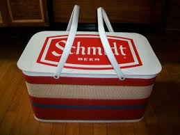 Vintage Schmidt Beer Picnic Basket Excellent Condition Etsy Schmidt Beer Picnic Basket Basket