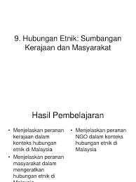 Peranan ngo dalam hubungan etnik. 9 Hubungan Etnik Sumbangan Kerajaan Dan Masyarakat