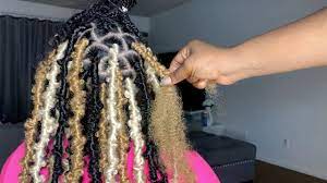 Leeven 24 inch long water wave crochet hair for passion twist 2 packs blonde curly bohemian passion twists hair for butterfly locs braiding hair for black women 613#. Boho Bob Locs Distressed Faux Locs Tutorial Very Detailed Using Spring Twist Hair Youtube