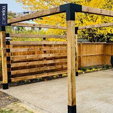 Pergola Kit With Post Wall For 6x6 Wood Posts Outdoor Decor Backyard Pergola Kits Backyard