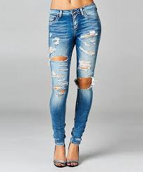 Cello Jeans Medium Wash Distressed Skinny Jeans
