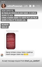 Ia mengunggah ig story penuh makna di mana ternyata orang yang dulu mengkritiknya ternyata tidak sesuci yang dikira orang. Seolah Sindir Alvin Faiz Salmafina Sunan Disebut Kangen Agama Lamanya Ini Fakta Sebenarnya Semua Halaman Fotokita