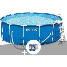 Kit Piscine Tubulaire Intex Metal Frame Ronde 4 57 X 1 22 M 6 Cartouches De Filtration 28242 290006