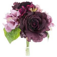 Purple flowers express success with pride and accomplishment. Dark Purple Mix Rose Hydrangea Bouquet Hobby Lobby 80917340