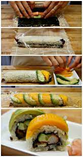 How To Make Sushi Avocado Mango Rolls Sushi Recipes Cooking Food