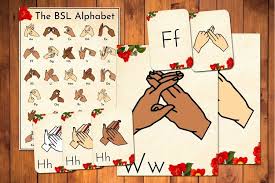 This is why the british sign language alphabet is so important. Bsl Alphabet Flashcards Red Floral British Sign Language 1405719 Printables Design Bundles