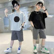 Fashion Summer Teenage Boy Clothes Boys for 4 6 8 10 12 14 Year Korean  Casual T