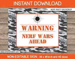4.8 out of 5 stars. Nerf Party Backdrop Or Sign Nerf Birthday Party Decorations
