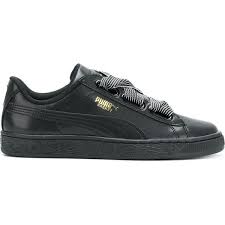Puma leather sneakers for women up to −58%: Puma Basket Heart Sneakers 137 Liked On Polyvore Featuring Shoes Sneakers Black Puma Sneakers Round Toe S Black Flats Shoes Puma Basket Heart Sneakers