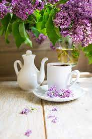 Lilac Flowers And Coffee Tea Coffee Obsession Tea Cups