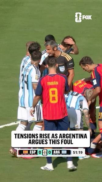 Spain and Argentina players had to be separated