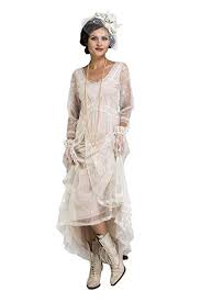 Nataya 40163 Womens Downton Abbey Style Wedding Gown In Ivory Peach