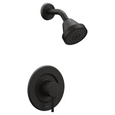 Moen Align 1 Handle Posi Temp Shower Faucet Trim Kit In Matte Black Valve Not Included Tub And Shower Faucets Shower Faucet Faucet