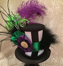 Black And White Striped Top Hat Mardi Gras Hat Mini Top Hat Masquerade Hat By Mkbutlerdidit Mardi Gras Hats Mardi Gras Outfits Mini Top Hat