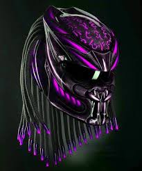 Black And Purple Motorcycle Helmet Pin Di Predator Helmet