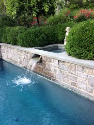 Stone Scupper Sheet Flow Waterfall Pool Water Features Outdoor Fun Snacks For Kids