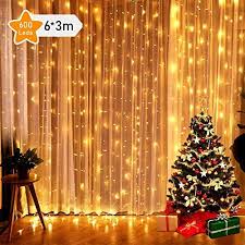 Globalink 6 3m Lichterkette Mit 600 Led Lampchen Lichtervorhang Licht Schnur Beleuchtung Fur Fen Lichterketten Innen Weihnachtsbeleuchtung Led Lichtervorhang