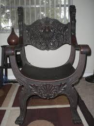 Antique Stomps Burkhardt Co Lion Head Chair With Green Man Old Man Winter We Had A Chair Just Like This When I Was Man Chair Victorian Chair Steampunk Decor