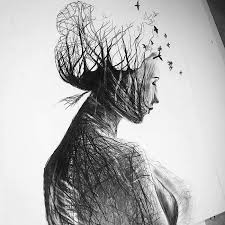 Black And White Pencil Drawings Of Nature I Personify Mother Nature In My Pencil Drawings Nature Art Drawings Pencil Drawings Nature Drawing