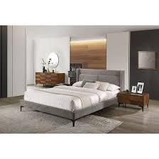 Get your beauty rest on a bed that looks cool yet relaxed. Modrest Paula Mid Century Grey Upholstered Bed Overstock 31585325 California King