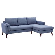 It is a stylish great furniture to use as a recliner to binge watch, read book, do office work, can be used as spare bed, and every other relaxing activity can be done on this all rounder chaise furniture. Blue Fabric Mid Century Modern Sectional Sofa Chaise Bh 4752 1977586