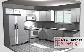 A 10x10 kitchen is a standard kitchen in size, it is a total of 20 feet of wall space. Salem Grey Shaker 10x10 Kitchen Set Rta