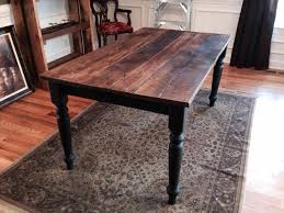 Handcrafted Reclaimed Barn Wood Table With Wrought Iron Black Chalk Painted Legs Entire Table Painted Wood Floors Wood Floor Dining Room Reclaimed Wood Table